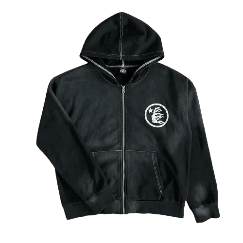 Hellstar Black Zip Up Hoodie