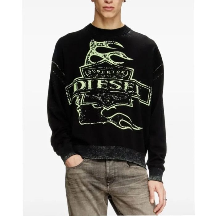 Hellstar Black X Diesel K-Belez Reverse Print Logo Jumper - Image 2