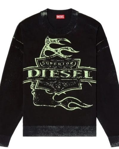 Hellstar Black X Diesel K-Belez Reverse Print Logo Jumper