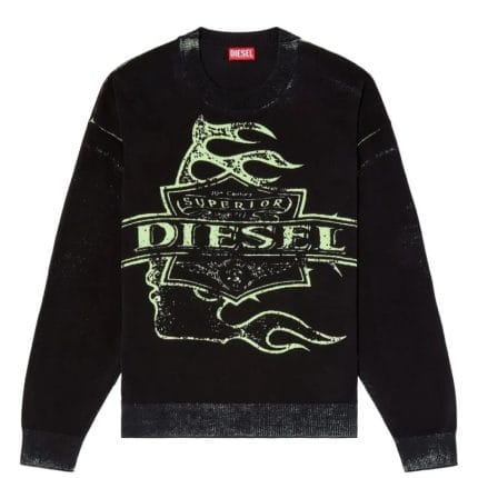 Hellstar Black X Diesel K-Belez Reverse Print Logo Jumper