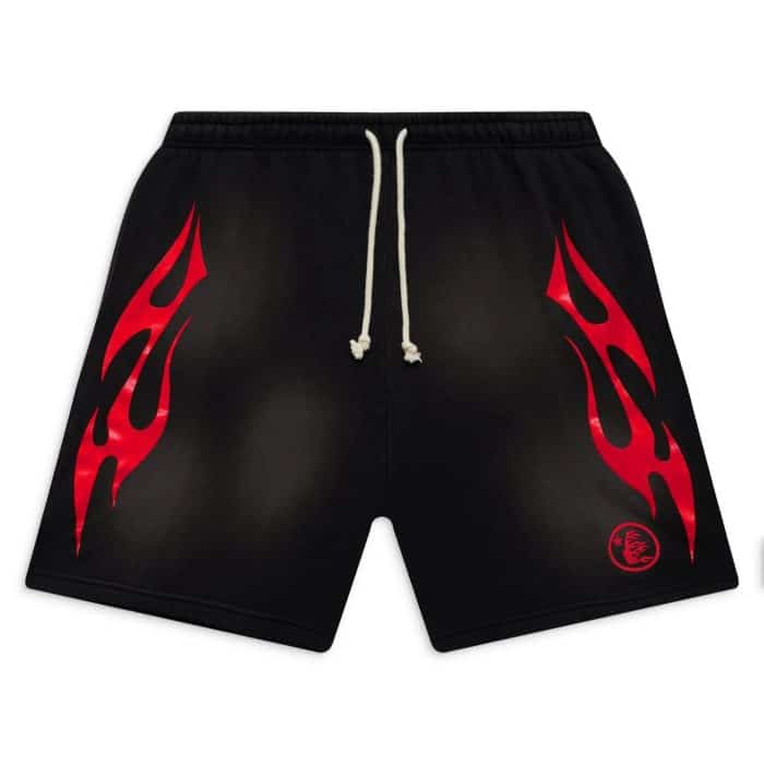 Hellstar Flame Shorts Red/Black - Image 2
