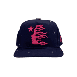 Hellstar Navy Rhinestone Snapback Hat