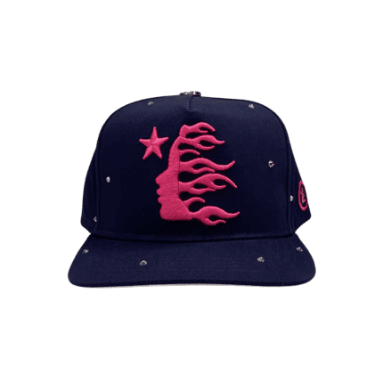 Hellstar Navy Rhinestone Snapback Hat